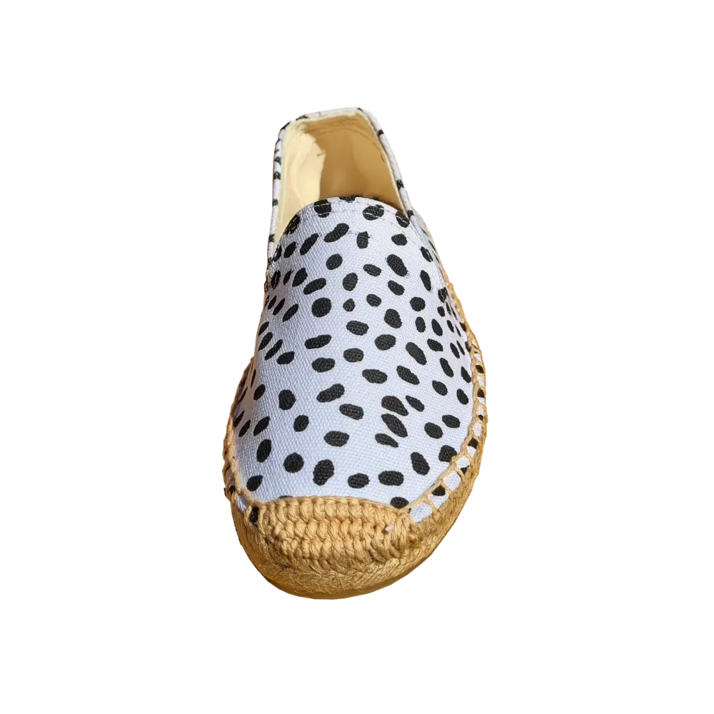 Espadrilles Rubber Sole - Dotted White