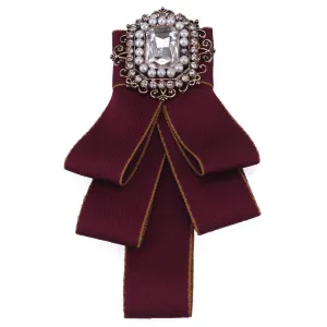 Fashion Pearl Acrylic Crystal Bowtie