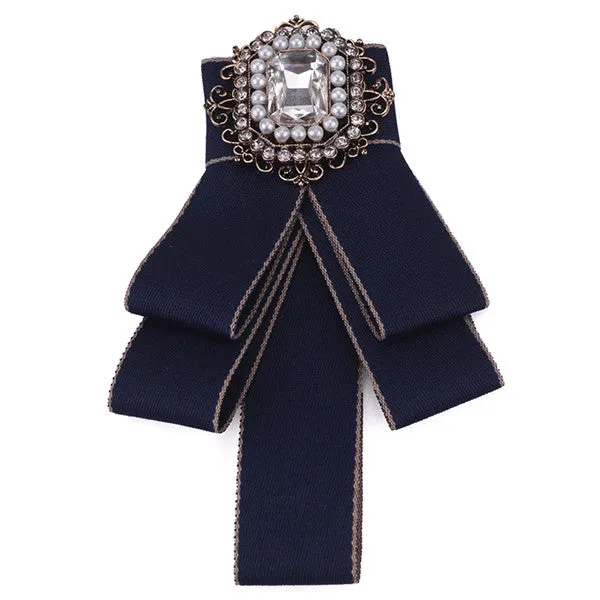 Fashion Pearl Acrylic Crystal Bowtie