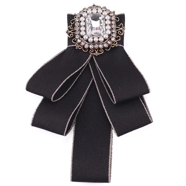 Fashion Pearl Acrylic Crystal Bowtie