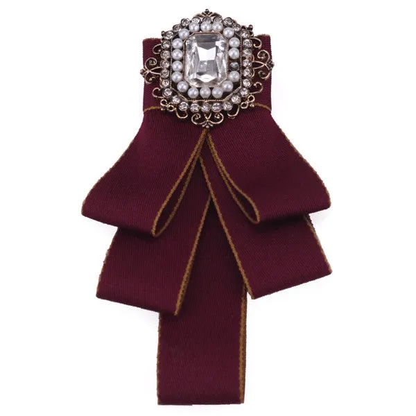 Fashion Pearl Acrylic Crystal Bowtie