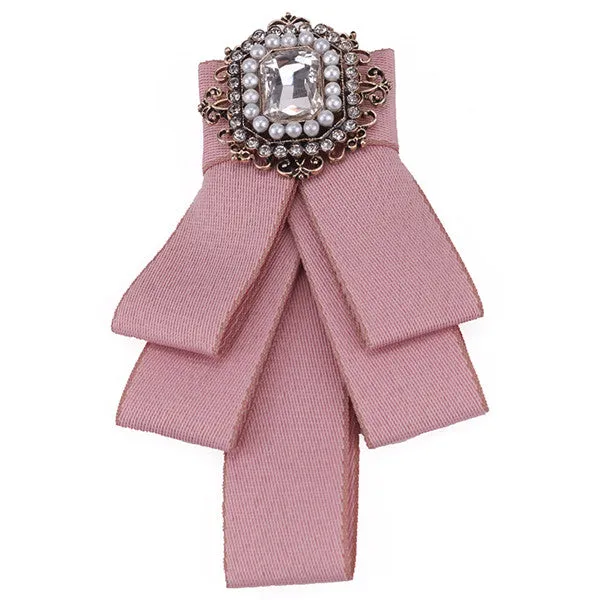Fashion Pearl Acrylic Crystal Bowtie