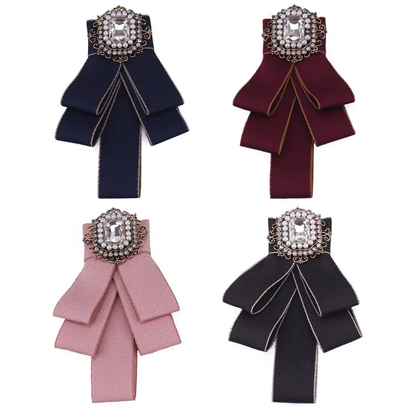 Fashion Pearl Acrylic Crystal Bowtie