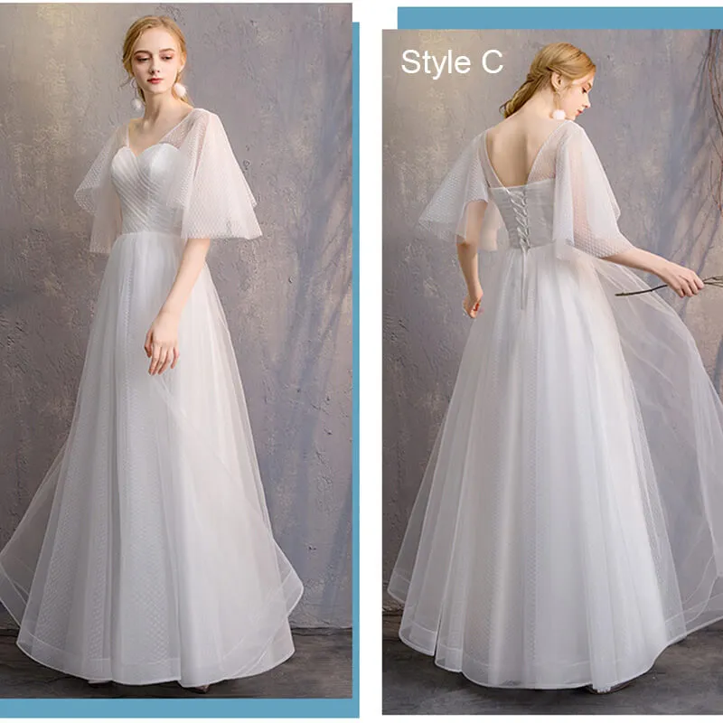 [Final Sale] Dotted Butterfly Sleeves Mix Matched Bridal Dress