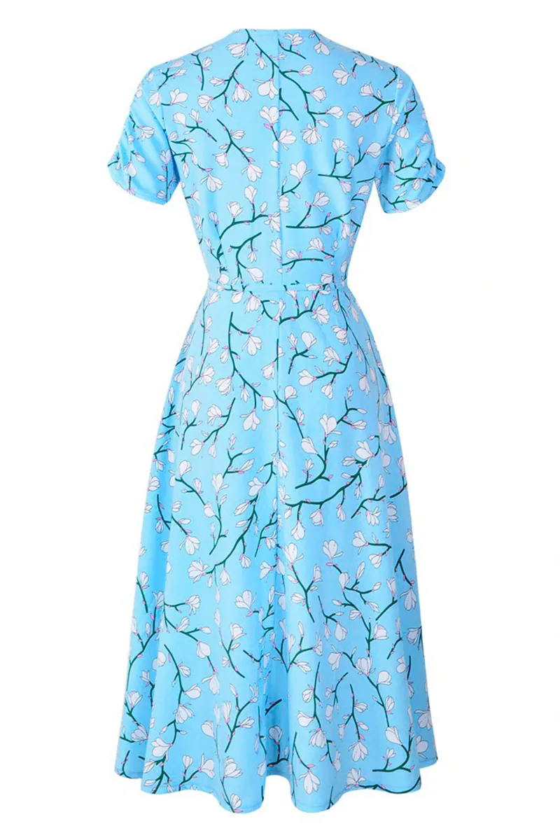 Floral Wrap Fit & Flare Dress