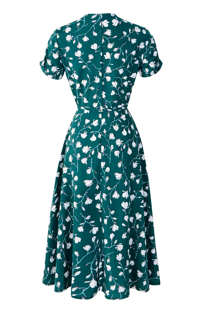Floral Wrap Fit & Flare Dress