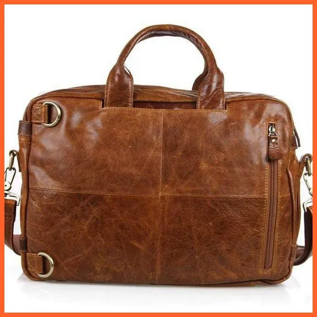 Formal Hand Bag | Men'S Leather Messenger Carry Bag