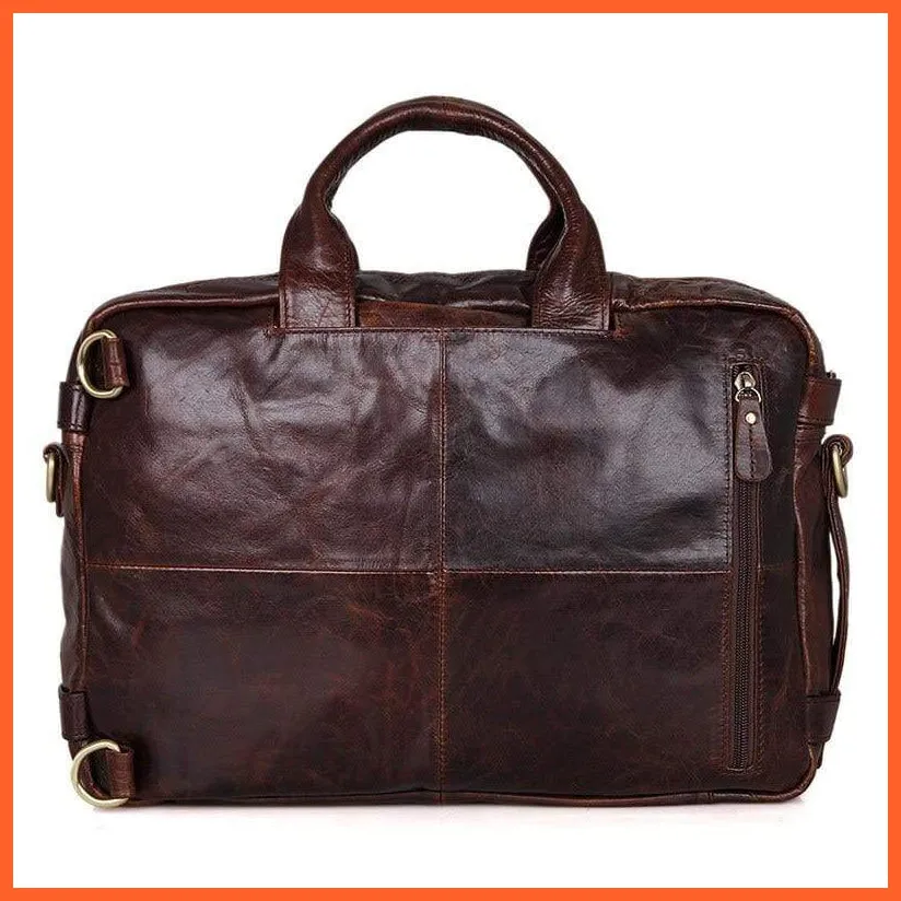 Formal Hand Bag | Men'S Leather Messenger Carry Bag