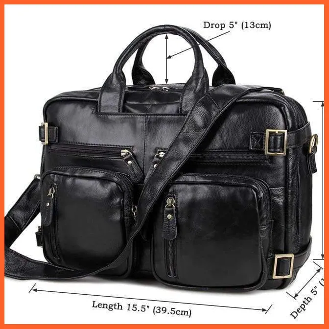 Formal Hand Bag | Men'S Leather Messenger Carry Bag