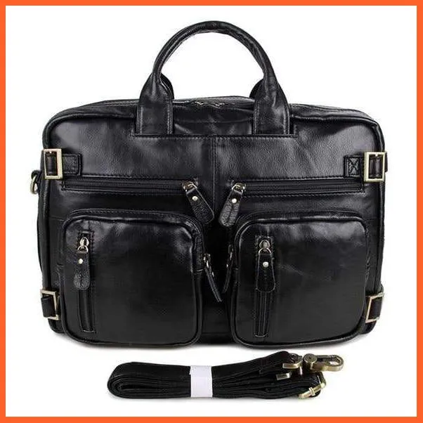 Formal Hand Bag | Men'S Leather Messenger Carry Bag