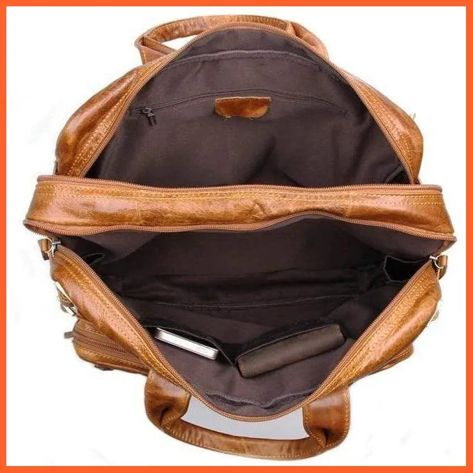 Formal Hand Bag | Men'S Leather Messenger Carry Bag