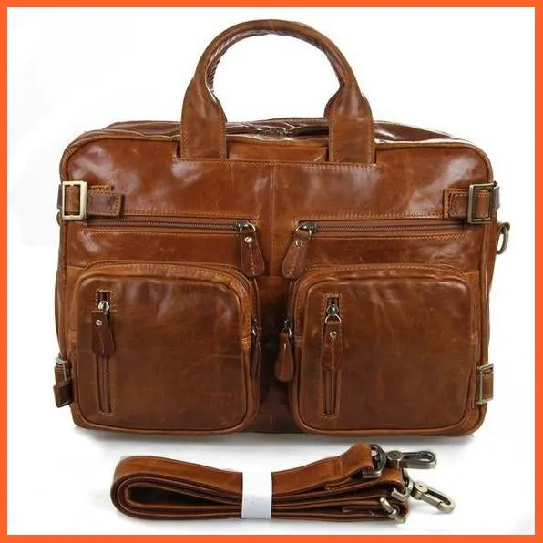 Formal Hand Bag | Men'S Leather Messenger Carry Bag