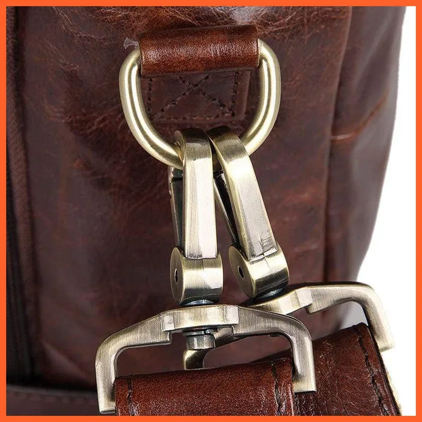 Formal Hand Bag | Men'S Leather Messenger Carry Bag