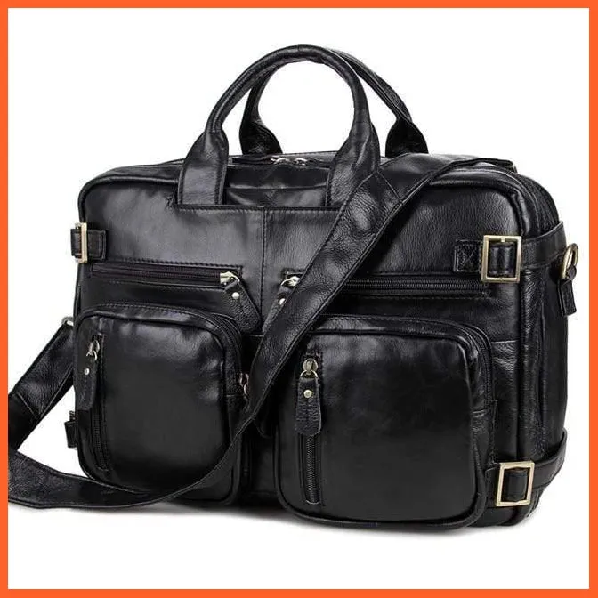 Formal Hand Bag | Men'S Leather Messenger Carry Bag