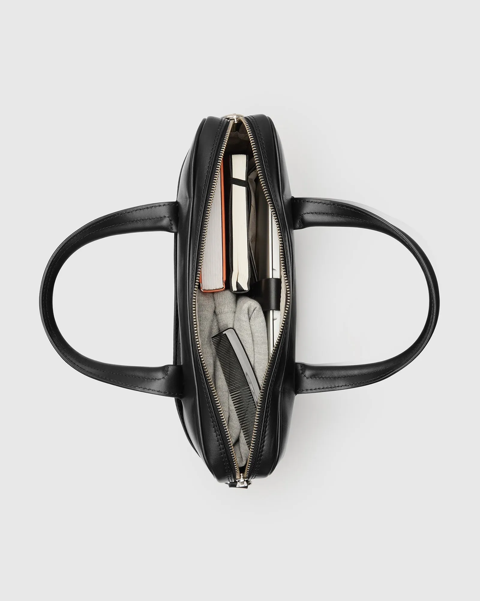 Glasgow Deluxe Black- Leather Briefcase 13" laptops