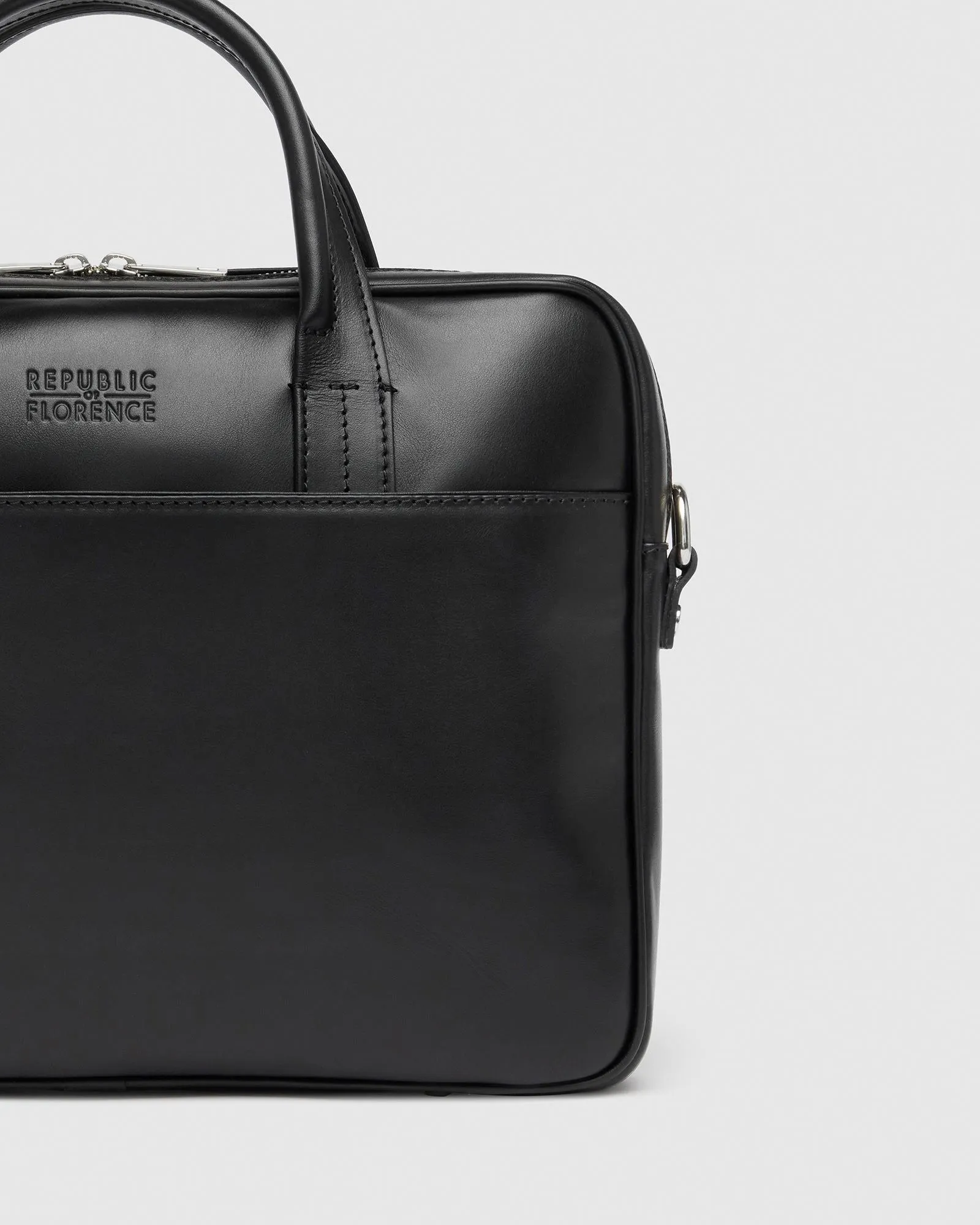 Glasgow Deluxe Black- Leather Briefcase 13" laptops