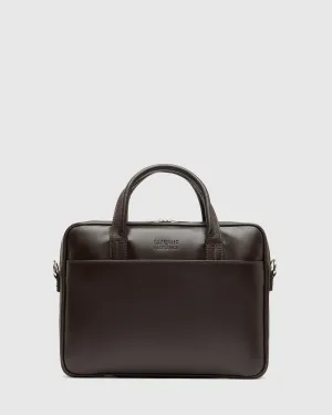 Glasgow Deluxe Chocolate - Leather Briefcase 13" laptops