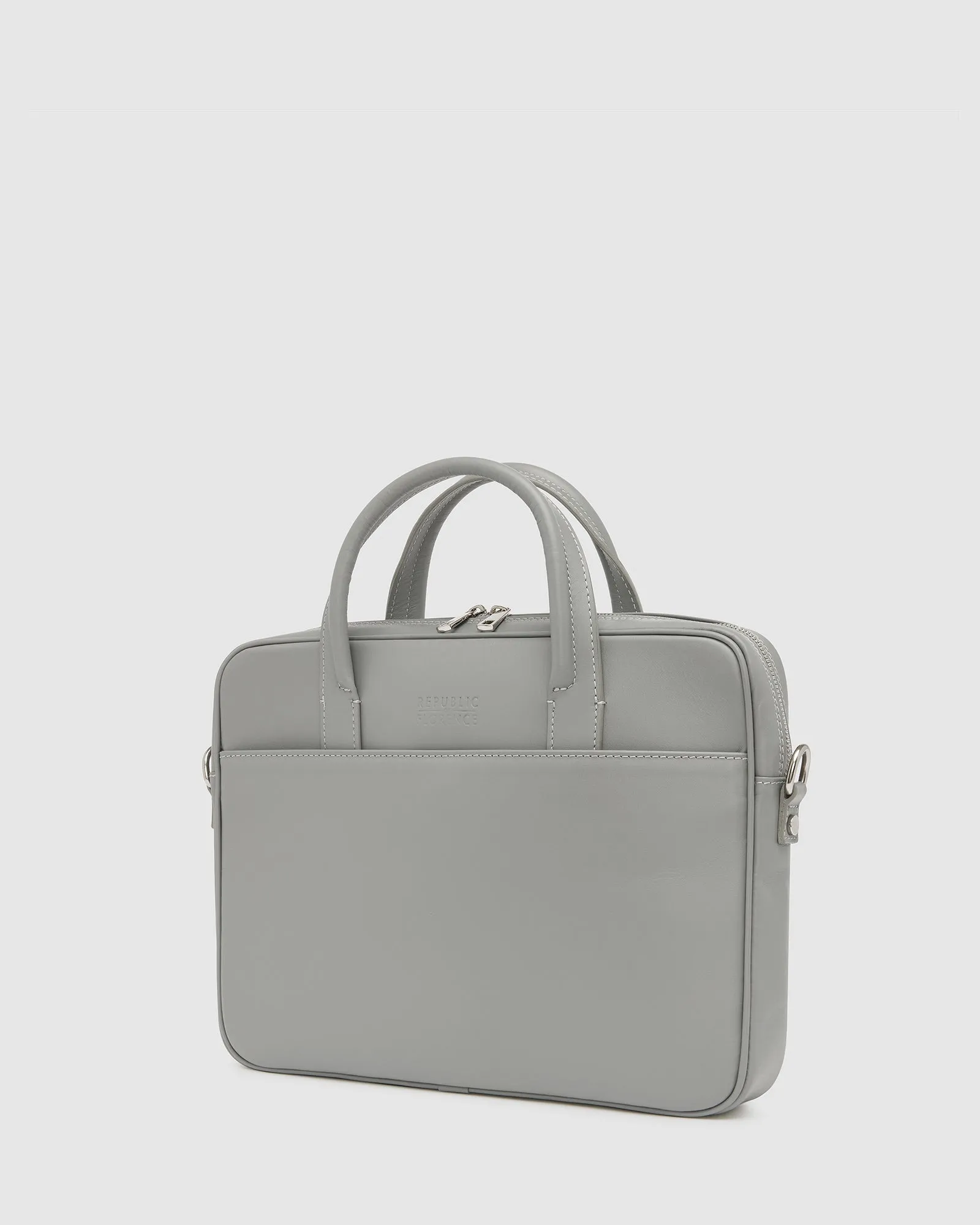 Glasgow Grey - Leather Briefcase 13" laptops