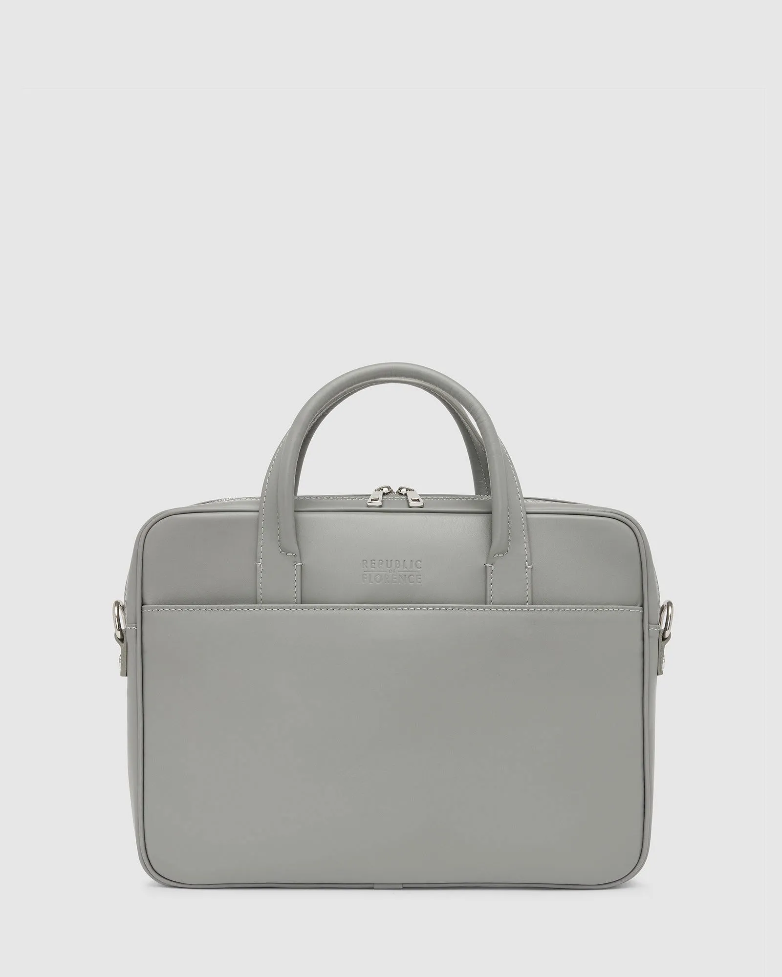 Glasgow Grey - Leather Briefcase 14" laptops