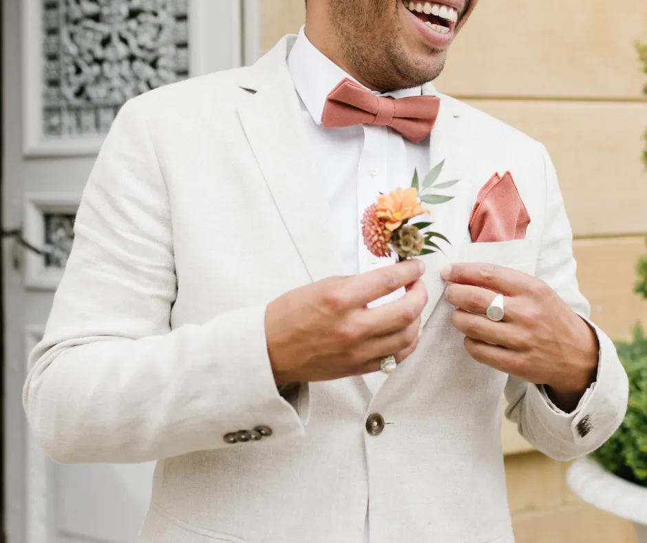 Grace Terracotta Cotton Blend Pocket Square