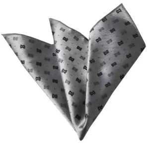 Gray Metalic Paisley Pocket Square for Men - Premium Silk Handkerchiefs for Suits