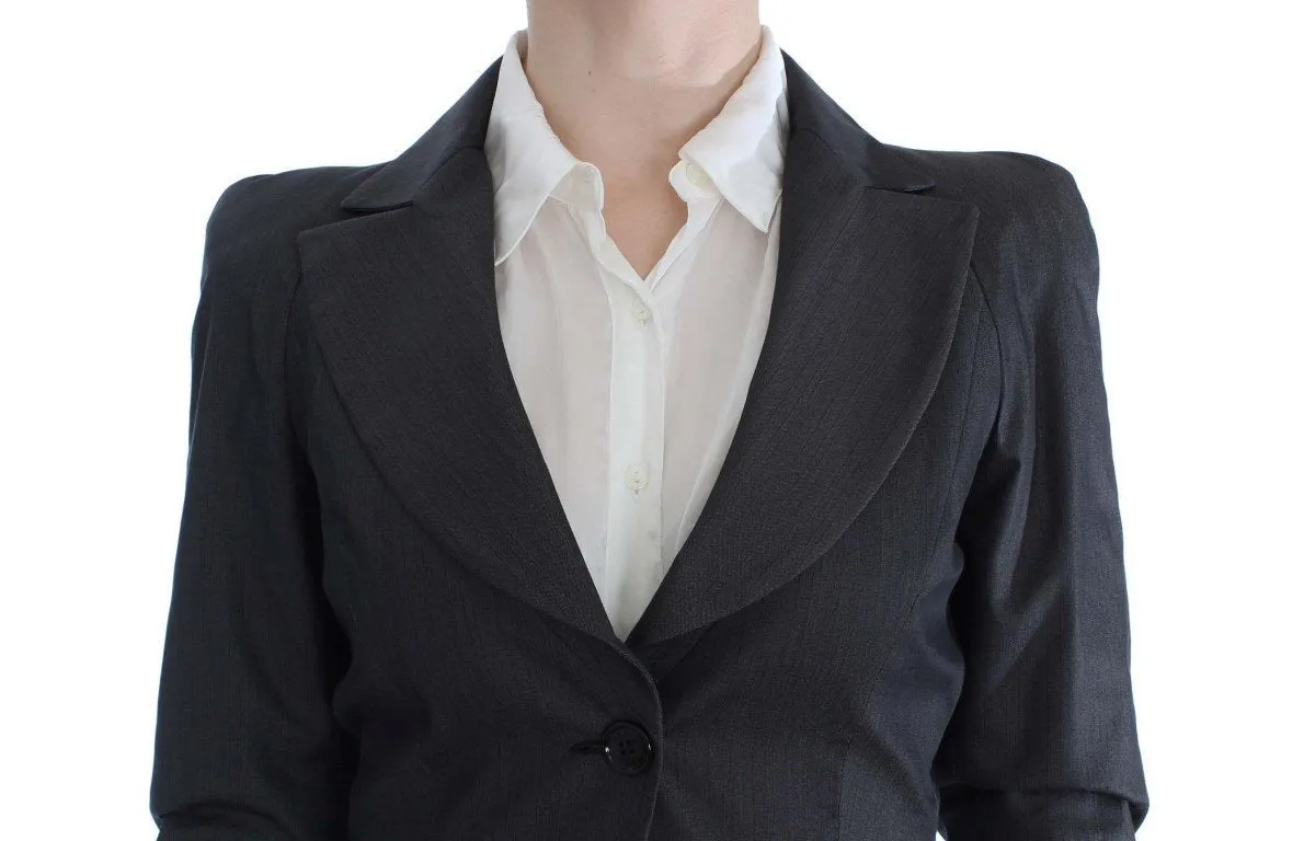 Gray One Button Two Piece Suit