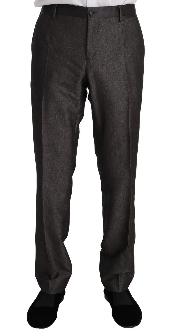 Gray Silk Wool MARTINI Slim Fit 3 Piece Suit