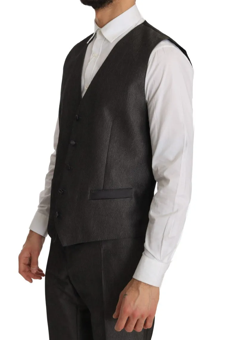 Gray Silk Wool MARTINI Slim Fit 3 Piece Suit