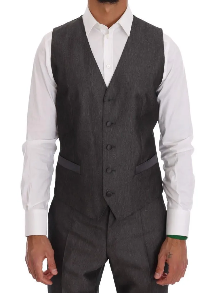 Gray Slim Fit MARTINI Wool 3 Piece Suit
