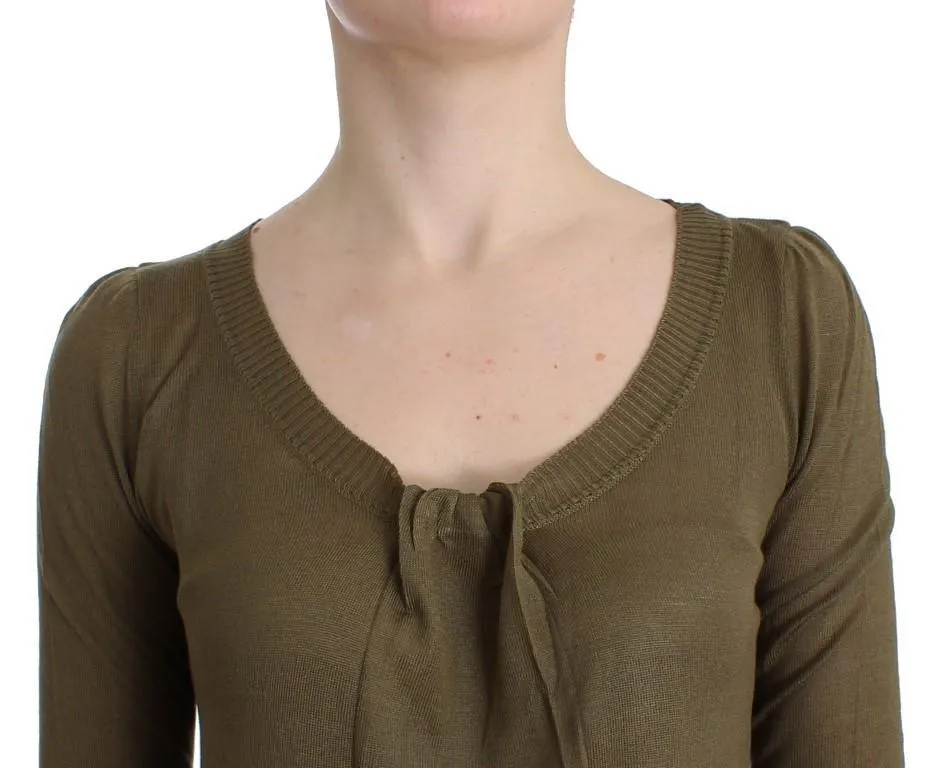 Green fine knitted jumper