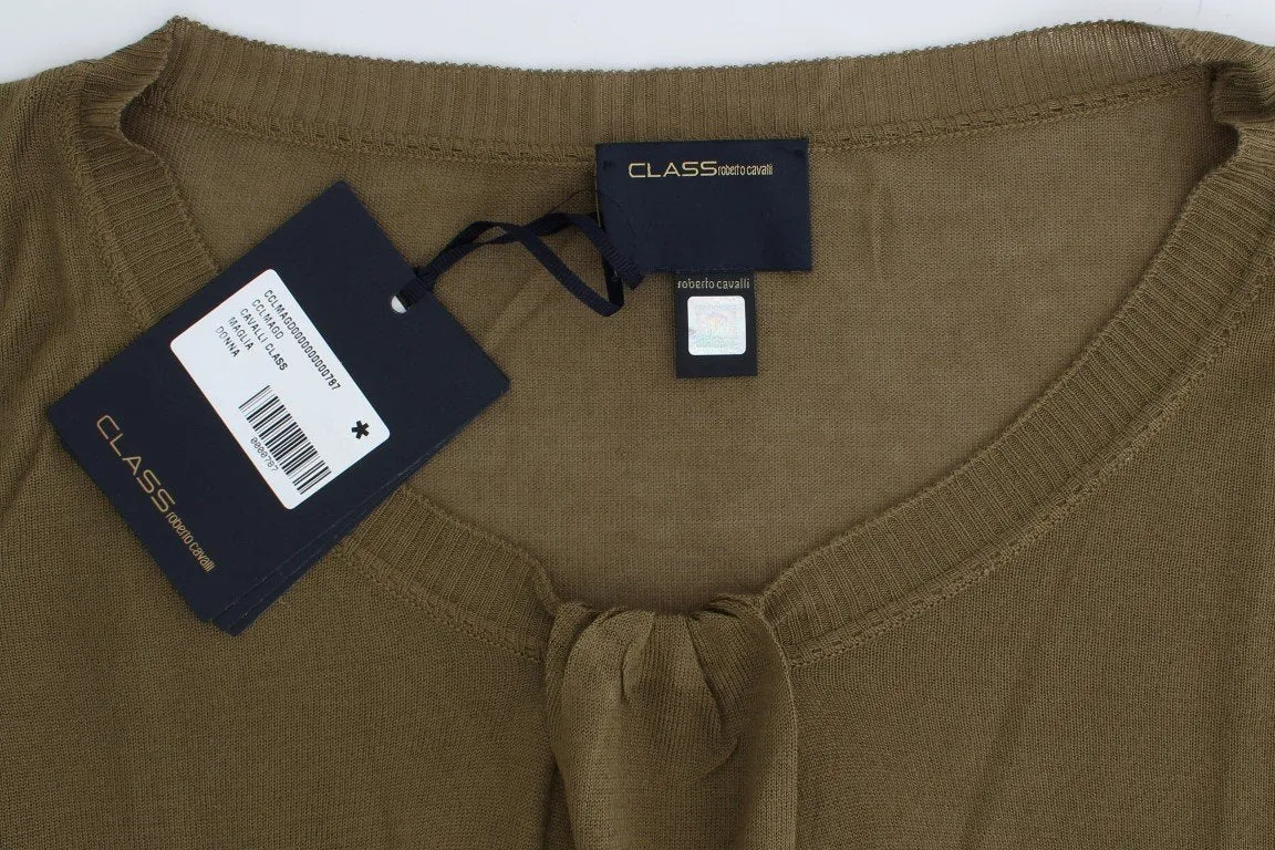 Green fine knitted jumper