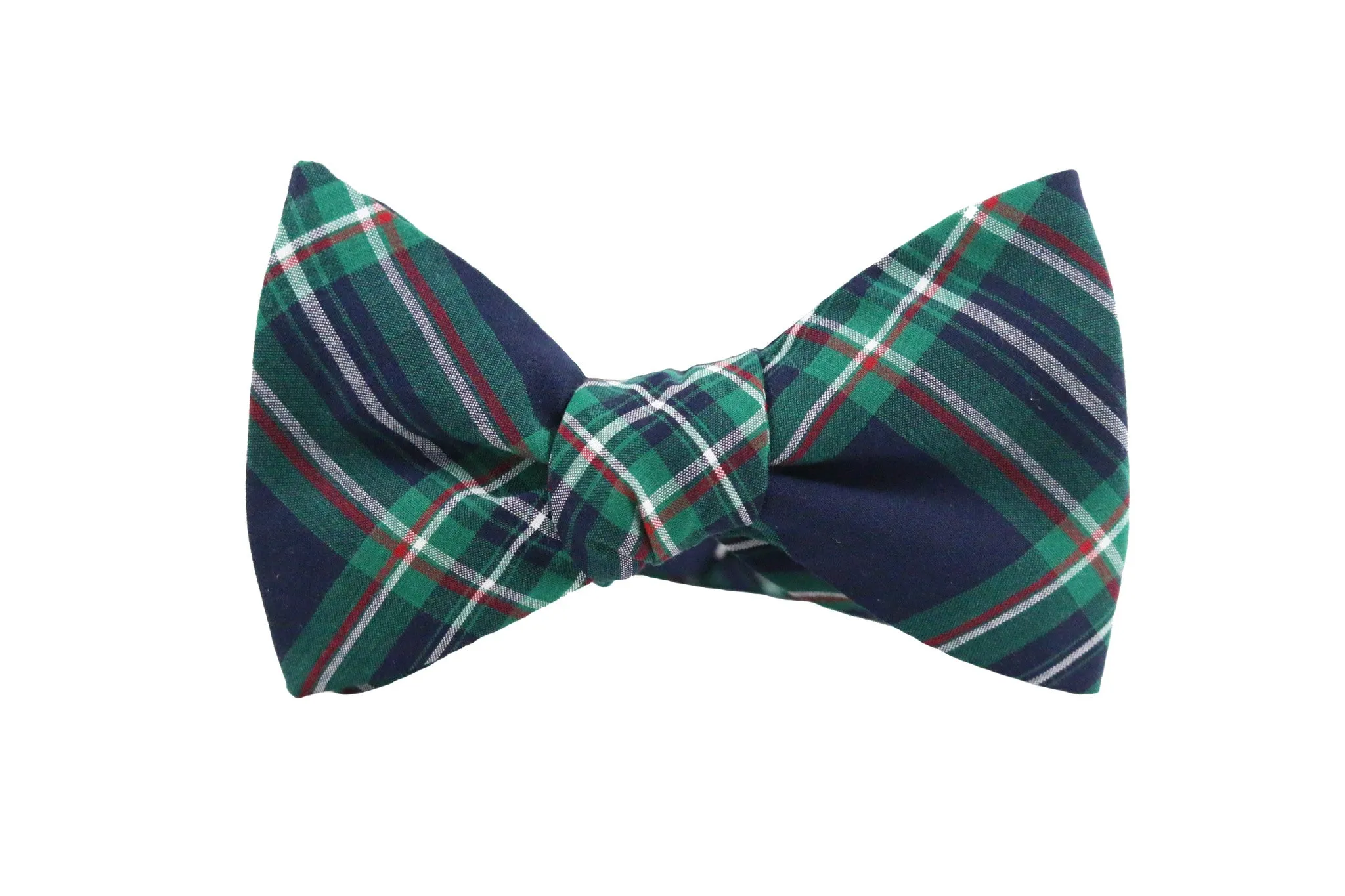 Green Plaid Bow Tie
