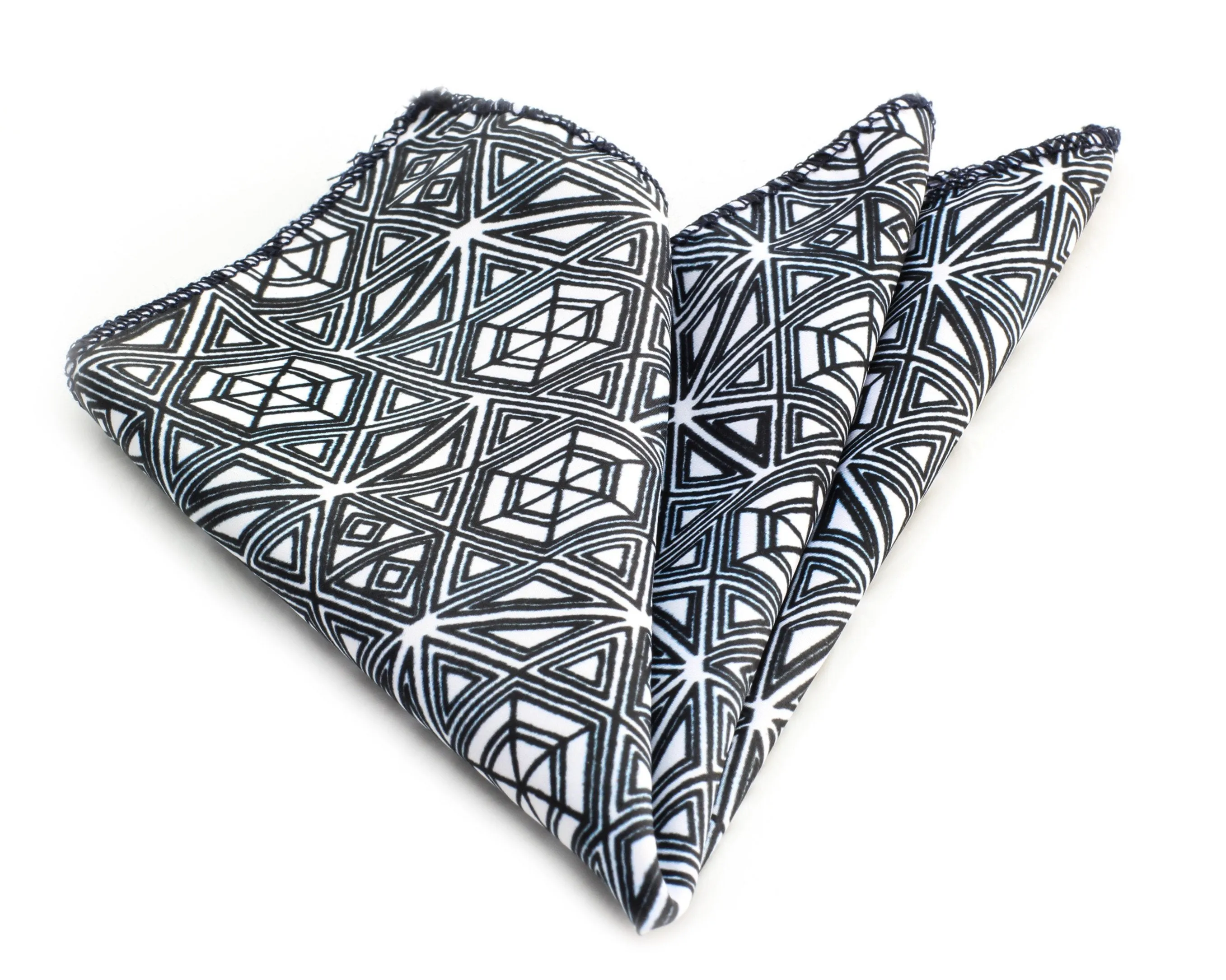 Grey/Black/White Designs Pocket Square for Men - Premium Silk Handkerchiefs for Suits