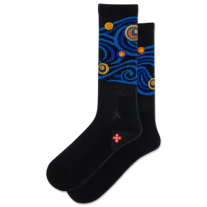 HOTSOX Men's Starry Night Active Crew Sock