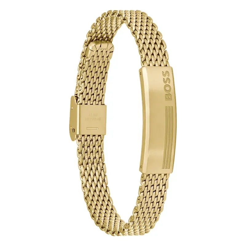 Hugo Boss Jewellery Men's Alen Gold IP Mesh Bracelet 1580610
