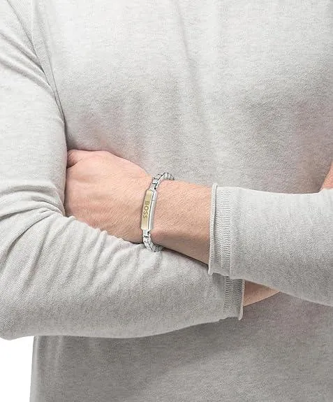 Hugo Boss Jewellery Men's Devon Collection Two Tone Chain Bracelet 1580597M