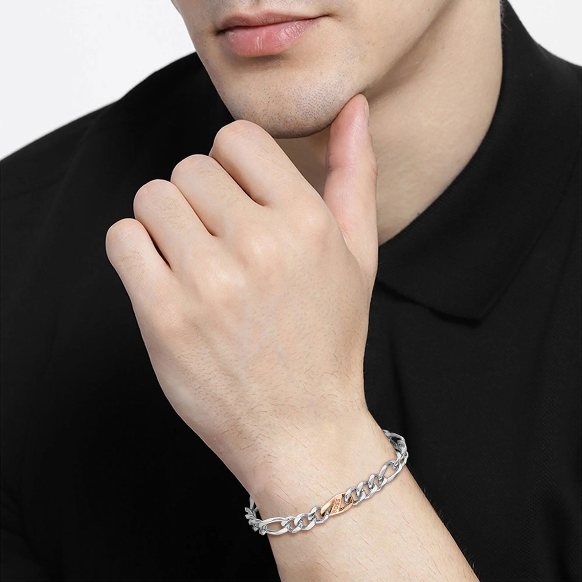 Hugo Boss Jewellery Men's Rian Logo Link Bracelet 1580613M