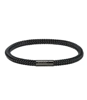 Hugo Boss Men Ionic Plated Black Steel & Black Plastic Bracelet 1580100L
