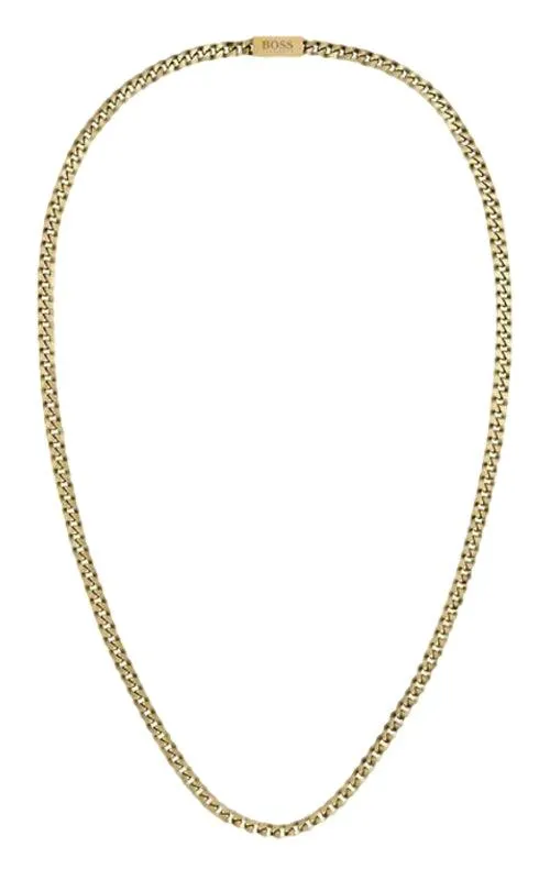 Hugo Boss Plated Stainless Steel Chain For Him Gold IP Men's Necklace