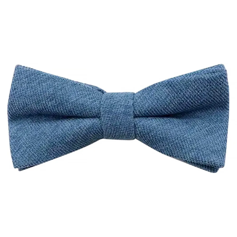 Hux Peacock Teal Blue Boys Cotton Blend Bow Tie