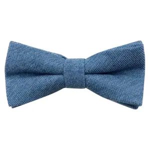 Hux Peacock Teal Blue Boys Cotton Blend Bow Tie