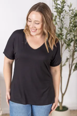 IN PRODUCTION Bamboo V Neck Tee - Black