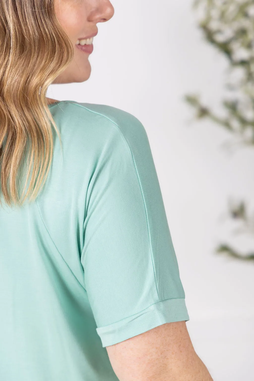 IN PRODUCTION Bamboo V Neck Tee - Mint