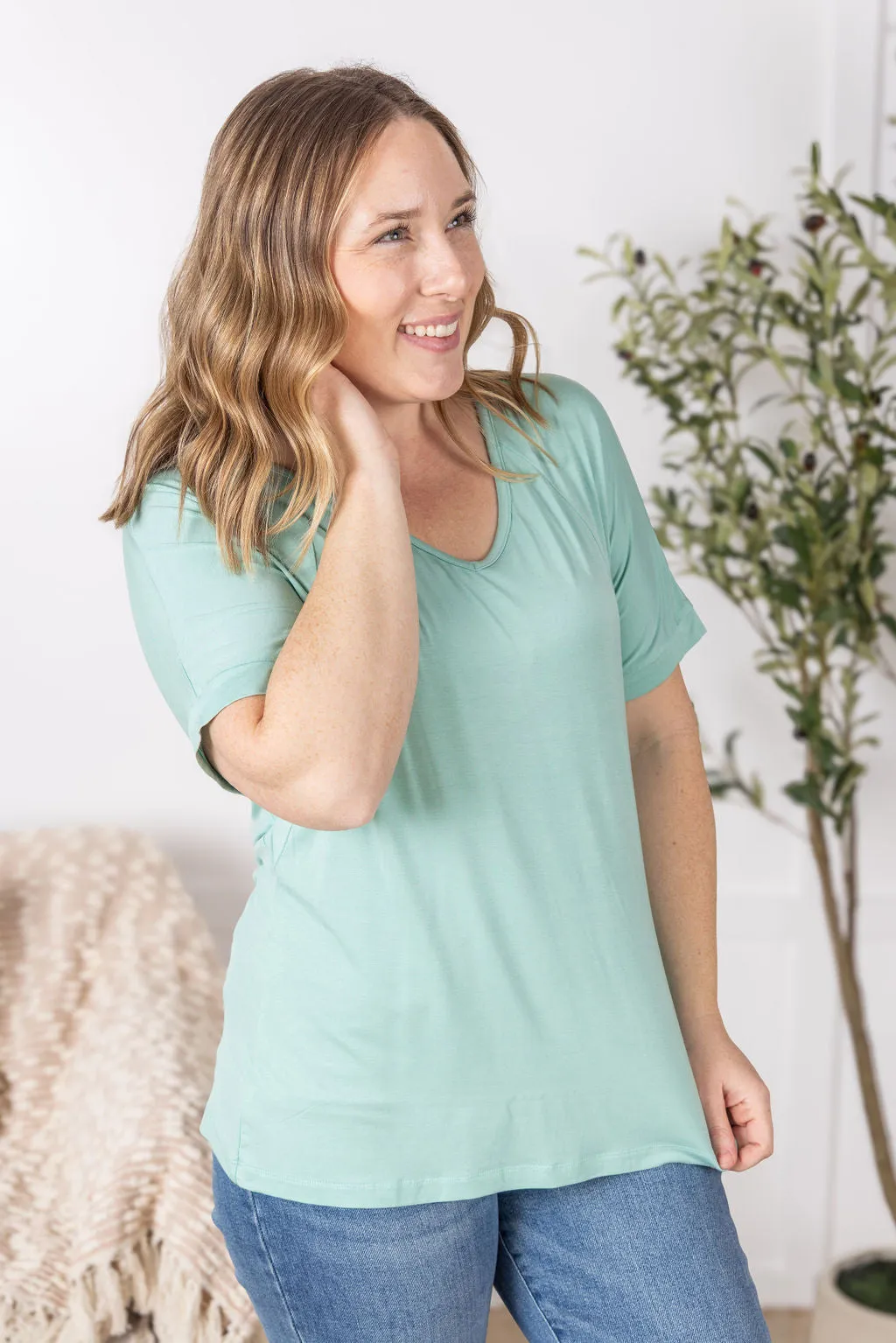 IN PRODUCTION Bamboo V Neck Tee - Mint