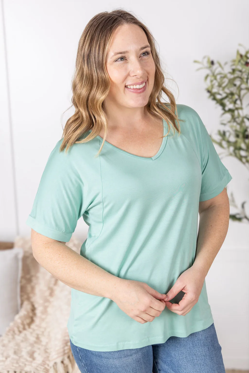 IN PRODUCTION Bamboo V Neck Tee - Mint
