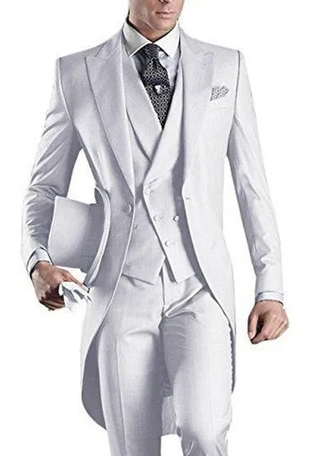 Italian Gentleman Style Wedding Suits Man Long tail