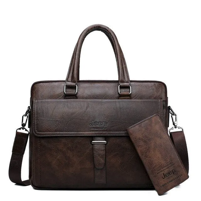 JEEP BULUO Brand Men Tote Casual Briefcase