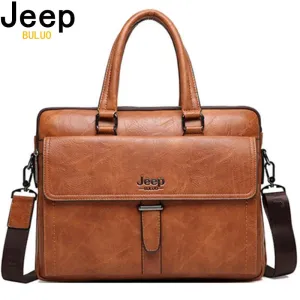 JEEP BULUO Brand Men Tote Casual Briefcase