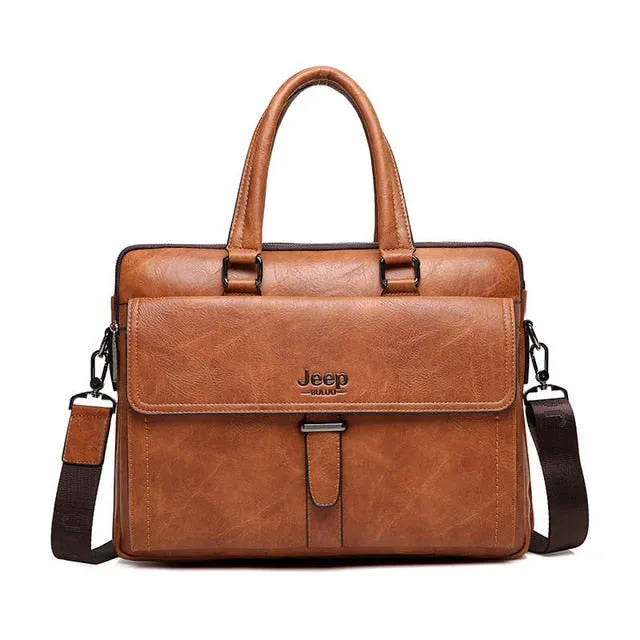 JEEP BULUO Brand Men Tote Casual Briefcase