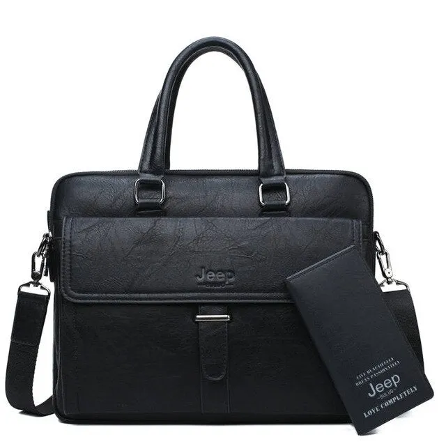 JEEP BULUO Brand Men Tote Casual Briefcase
